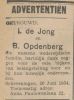 Huwelijksadvertentie Isidoor de Jong (549) en Rebeca Opdenberg (550).JPG